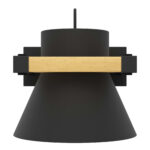 Eglo zidna lampa crna drvo Maccles 43958 E27 - Slika 4