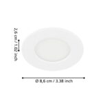 Eglo bela ugradna LED lampa Fueva 5 99147 330lm 86mm - Slika 3