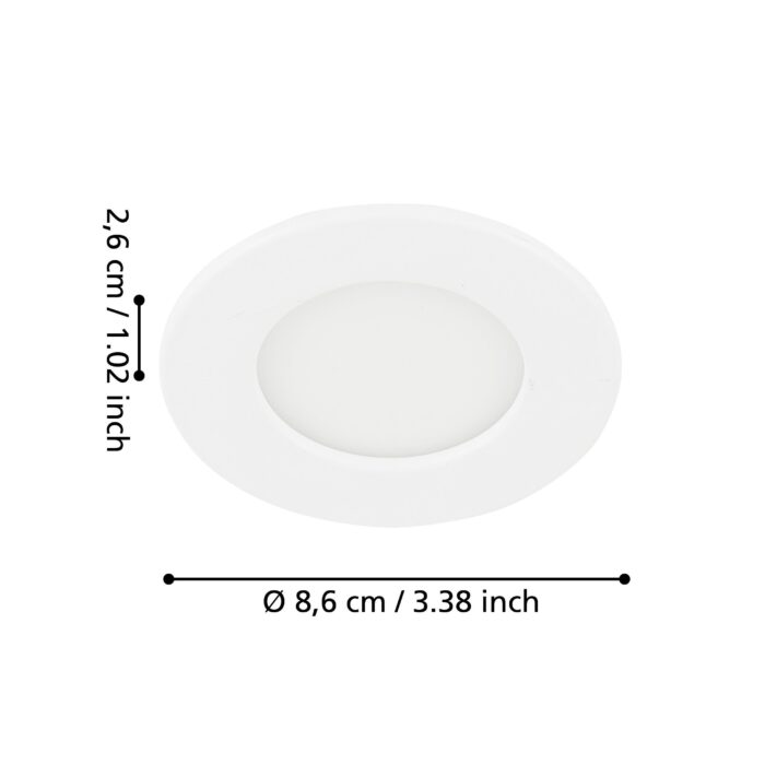 Eglo bela ugradna LED lampa Fueva 5 99147 330lm 86mm - Slika 3