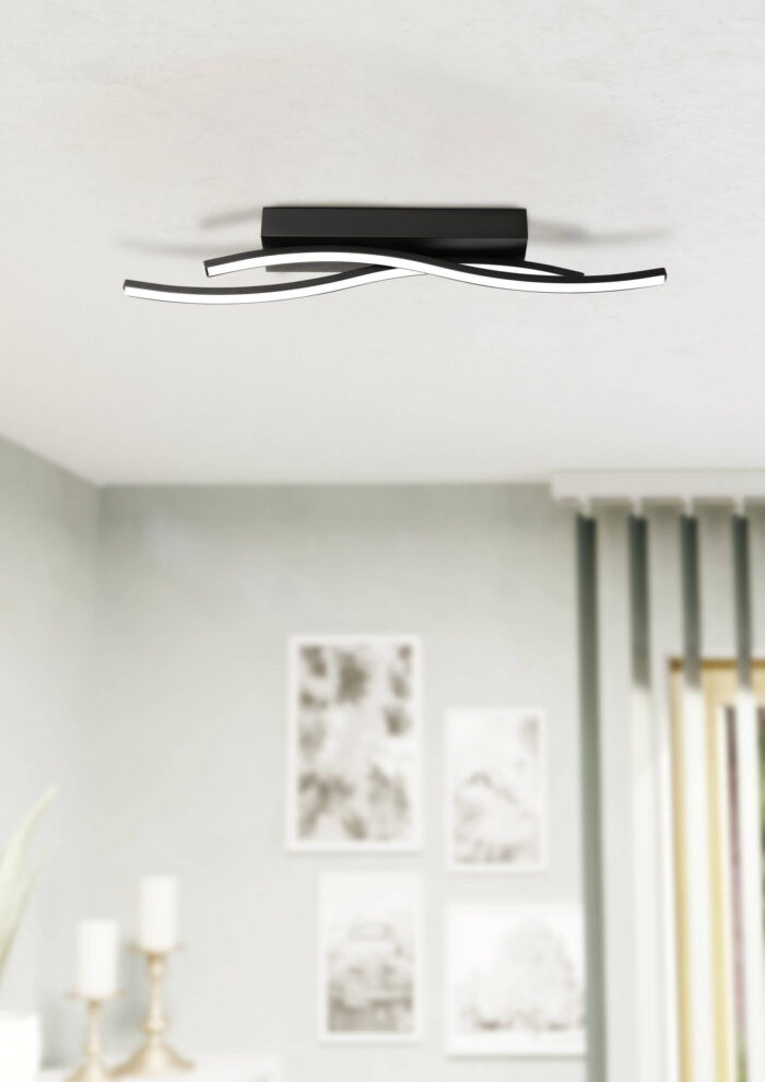Eglo plafonjera crna bela LED Viloria 75734 - Slika 2