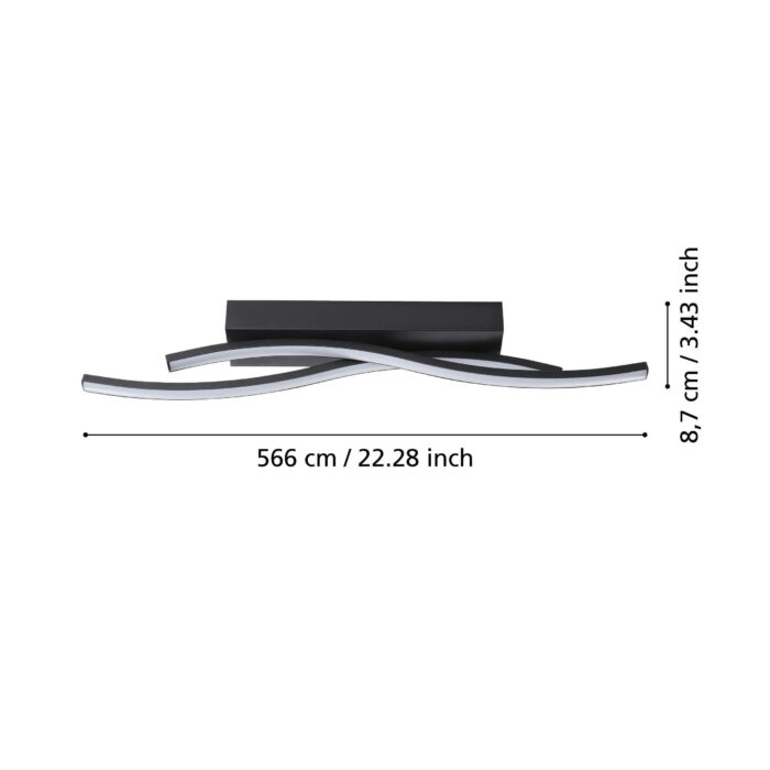Eglo plafonjera crna bela LED Viloria 75734 - Slika 3