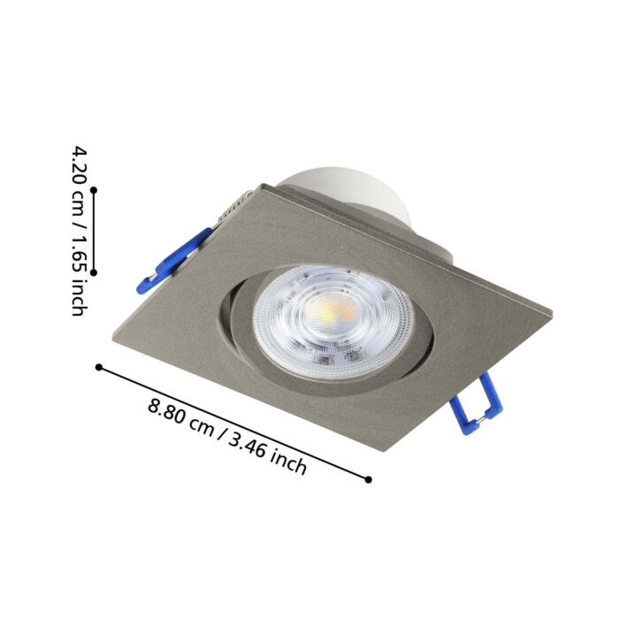 Eglo ugradna LED lampa satin nikl Saliceto 98308 4000K dimabilna - Slika 2