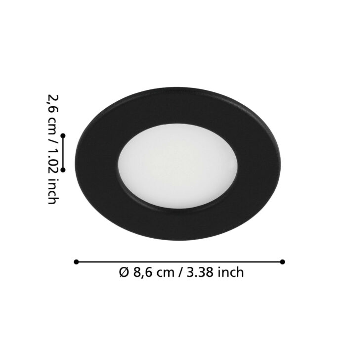 Eglo crno ugradno LED svetlo Fueva 5 99156 prečnik 86mm - Slika 3