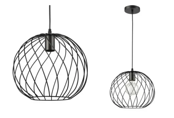 Crna metalna visilica Aria 15051 E27 prečnik 30cm - Slika 4