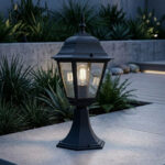 M2001-S crna stubna baštenska lampa fenjer E27 IP44 Mitea Lighting - Slika 2