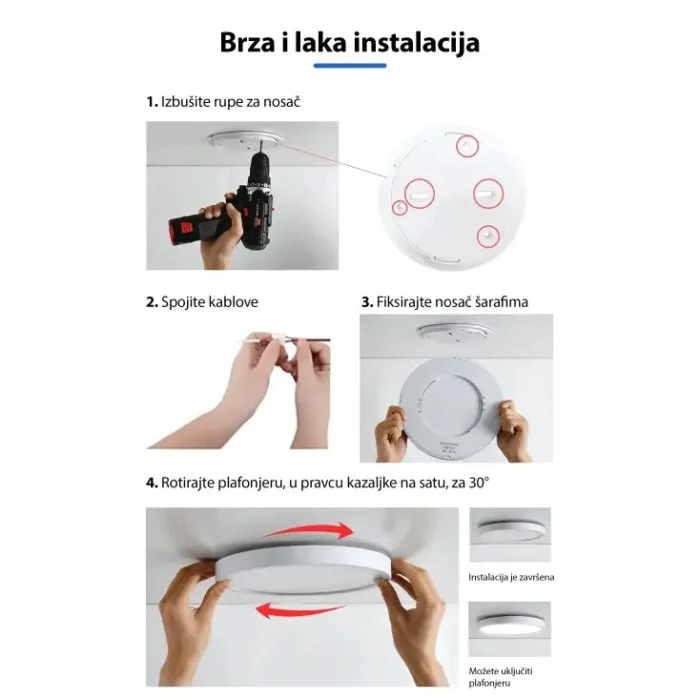 LPF-SP1BK-28/W PROSTO LED plafonjera 28W 6500K crna - Slika 4