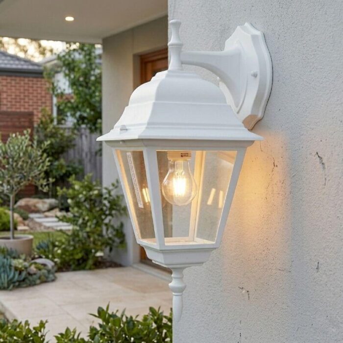 M2001-D Mitea Lighting bela zidna baštenska lampa fenjer E27 IP44 - Slika 2