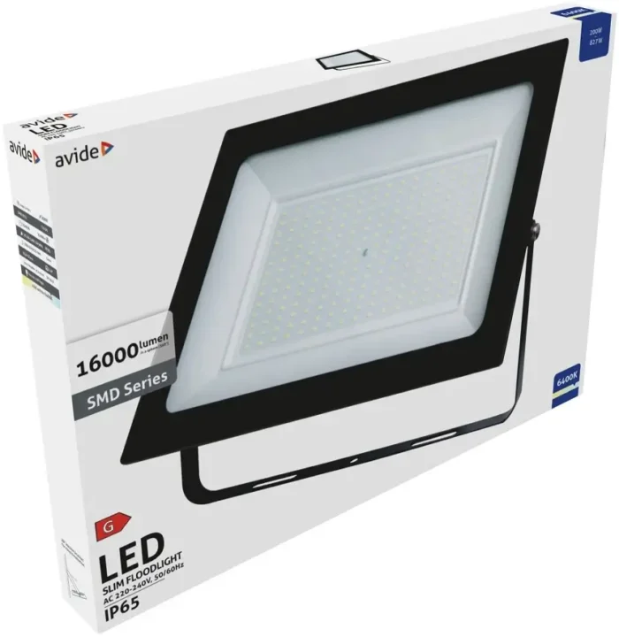 ASFLCW-200W Avide LED reflektor SMD Value Slim 200W 6400K 16000lm IP65 crni - Slika 2