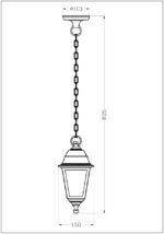 AOPL-1XE27-BLA Avide fenjer visilica Blake E27 IP44 crna 825mm - Slika 3