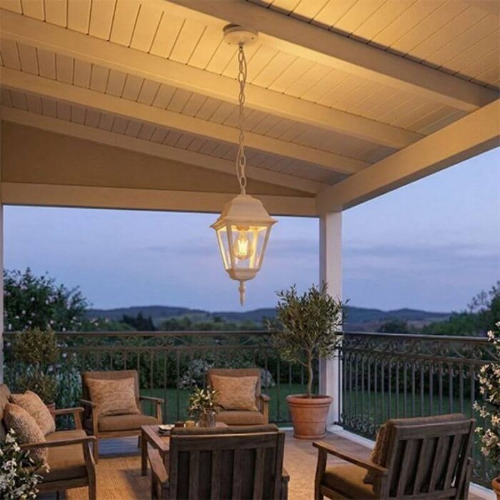 M2001-V Mitea Lighting Baštenska viseća lampa fenjer E27 beli - Slika 2