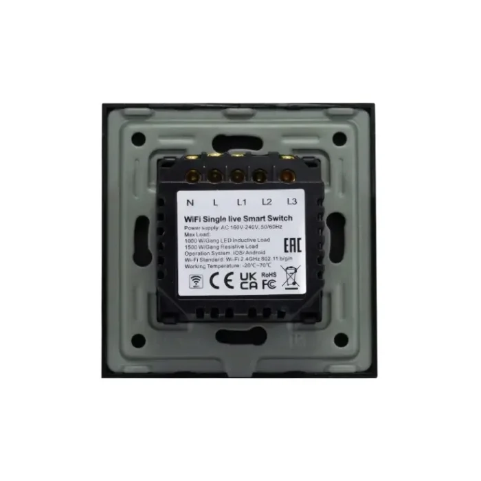 WFPS-G03/BK Wi-Fi smart prekidač svetla bez nule - Slika 3