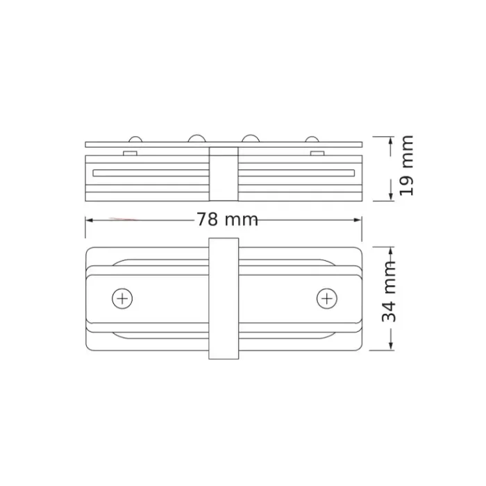OSRAM crna ravna spojnica za monofaznu šinu 4099854599095E - Slika 2