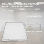 LED panel 2u1 48W, 100lm/W, 6500K, 595x595 LP6060W-2IN1 - Slika 3