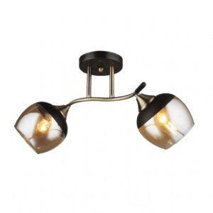 M11063-2 Mitea Lighting crni luster 2xE27 transparentno staklo