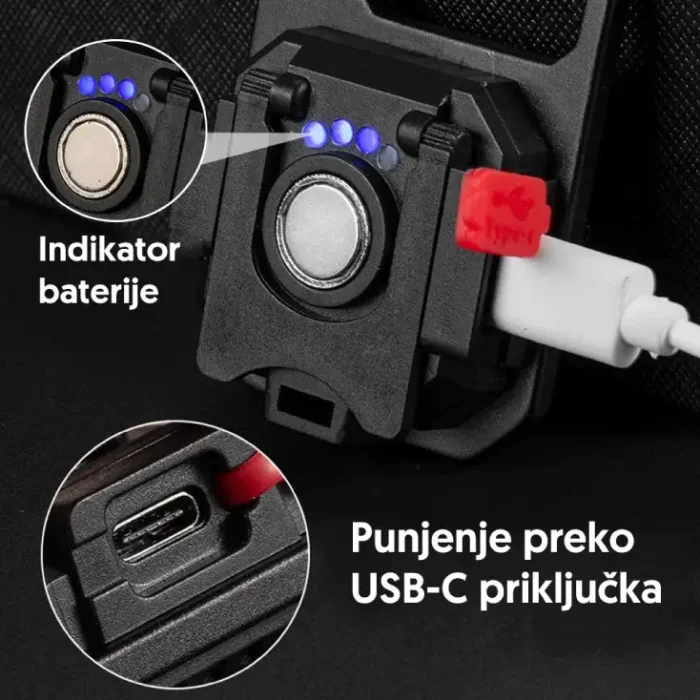 17417-5903 Multifunkcionalna punjiva LED mini lampa sa magnetom i tripodom - Slika 2