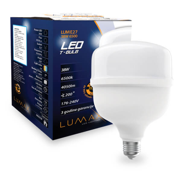 LUME27-38W LED sijalica T-Bulb 38W E27 6500K Samsung